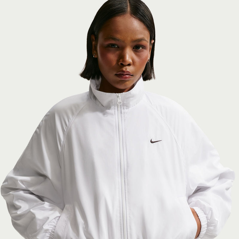 Women's Sportswear Oversized UV Track Jacket in White/Black