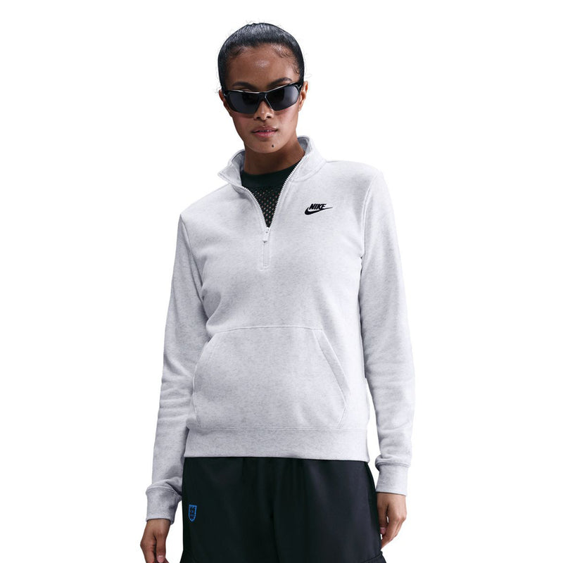 Women's Sportswear Phoenix Fleece Over-Oversized Pullover Hoodie in Birch Heather/Black