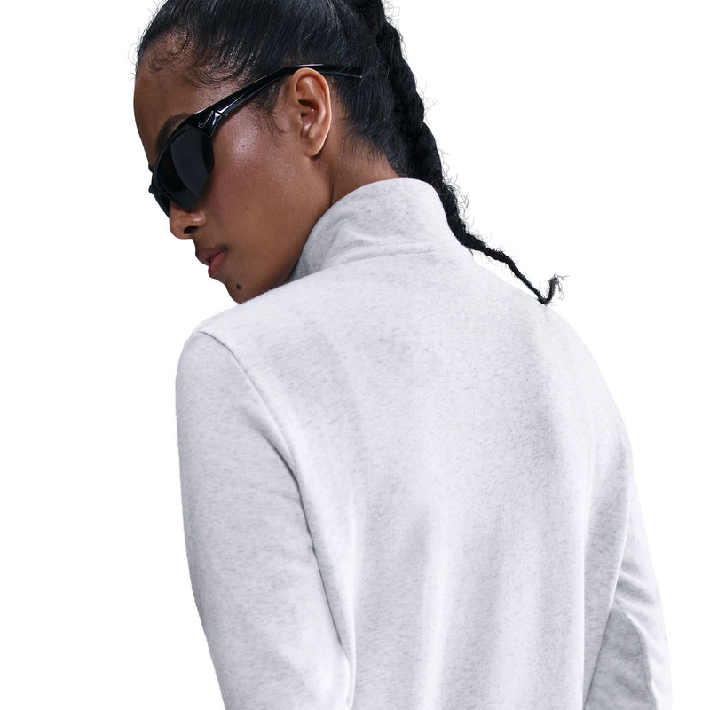 Women's Sportswear Phoenix Fleece Over-Oversized Pullover Hoodie in Birch Heather/Black