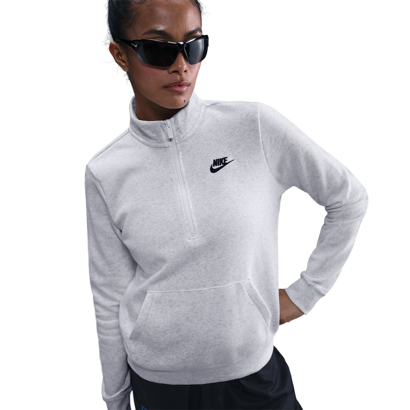 Women's Sportswear Phoenix Fleece Over-Oversized Pullover Hoodie in Birch Heather/Black