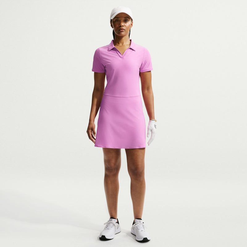 Women's Summer Victory Polo Dress in Lt Magenta/White