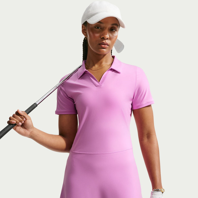 Women's Summer Victory Polo Dress in Lt Magenta/White