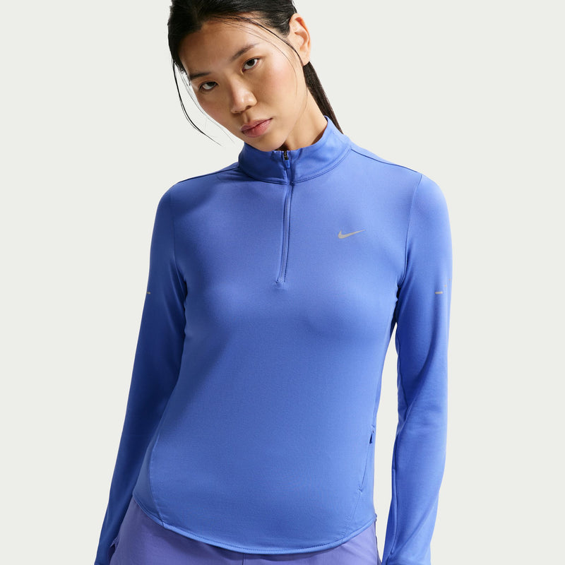 Women's Swift Dri-FIT UV 1/4-Zip Running Top in Sapphire/Reflective Silv