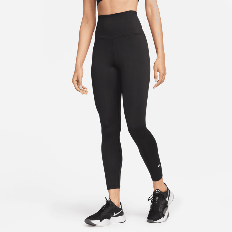 Women's Therma-FIT One High-Waisted 7/8 Leggings in Black/White