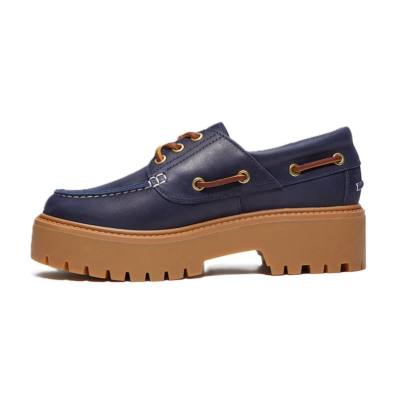 Women's Timberland Stone Street Platform Boat Shoe Dk Blue (TB0A2GVF EP1)