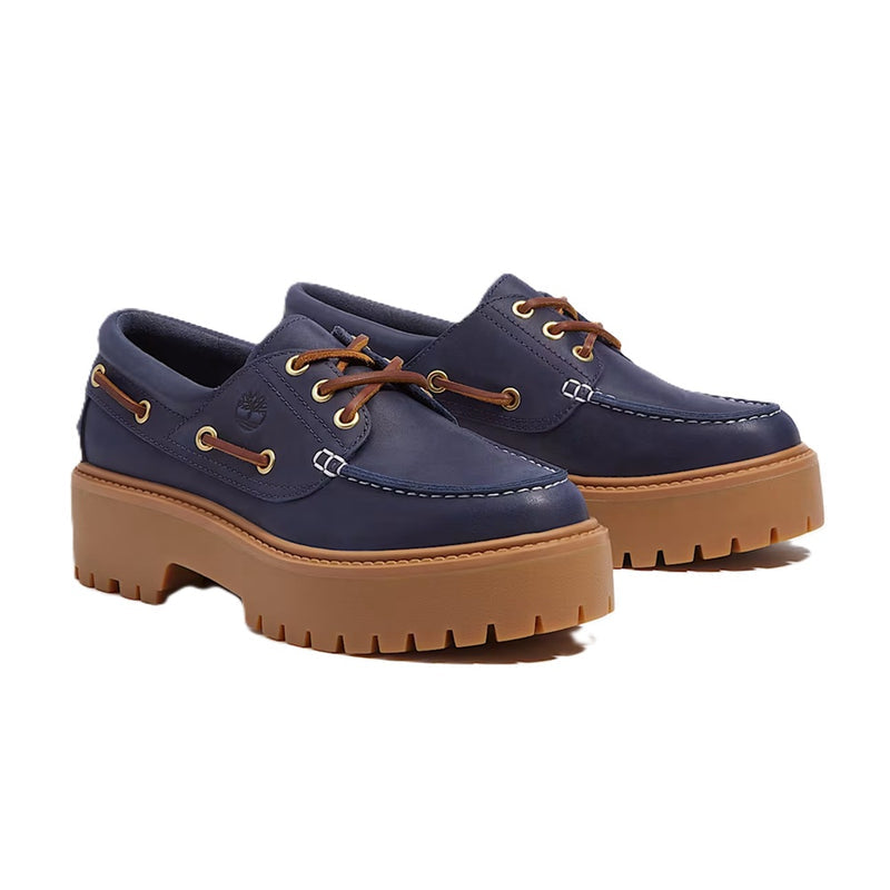 Women's Timberland Stone Street Platform Boat Shoe Dk Blue (TB0A2GVF EP1)