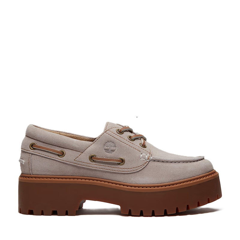 Women's Timberland Stone Street Platform Boat Shoe Light Purple Suede (TB0A2GVF AJG)
