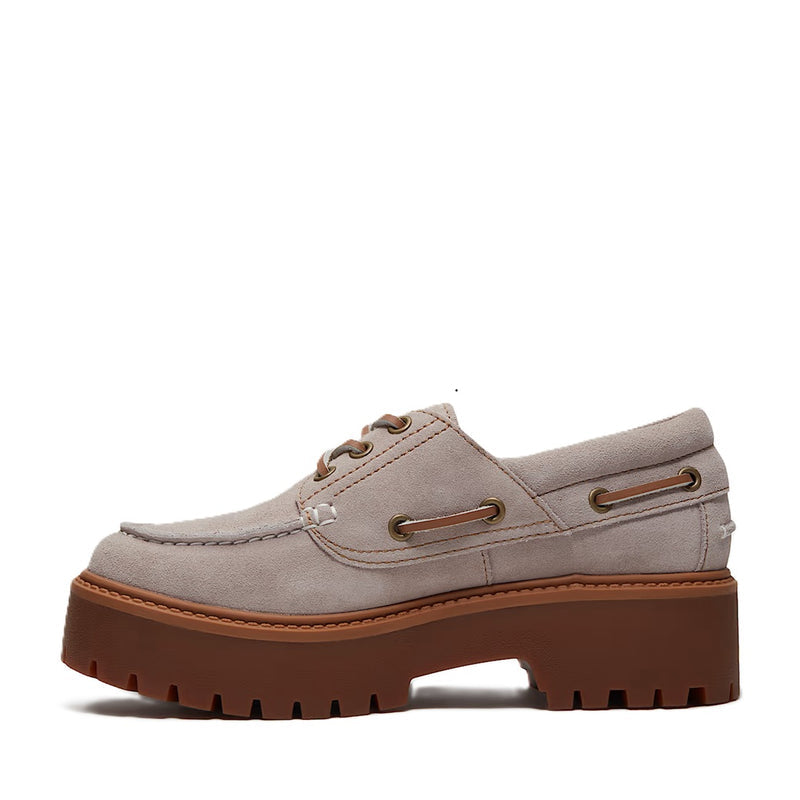 Women's Timberland Stone Street Platform Boat Shoe Light Purple Suede (TB0A2GVF AJG)