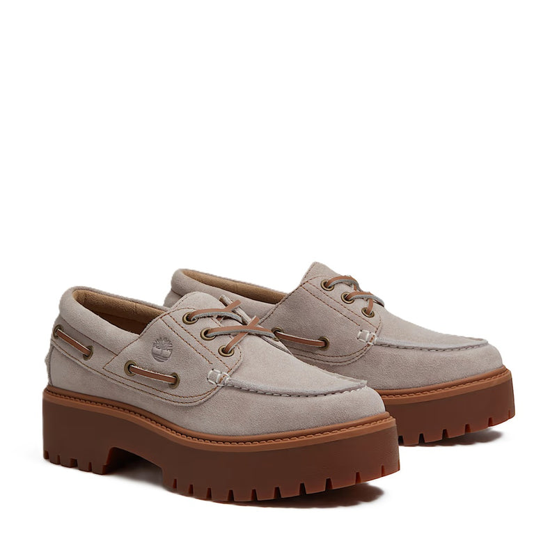 Women's Timberland Stone Street Platform Boat Shoe Light Purple Suede (TB0A2GVF AJG)