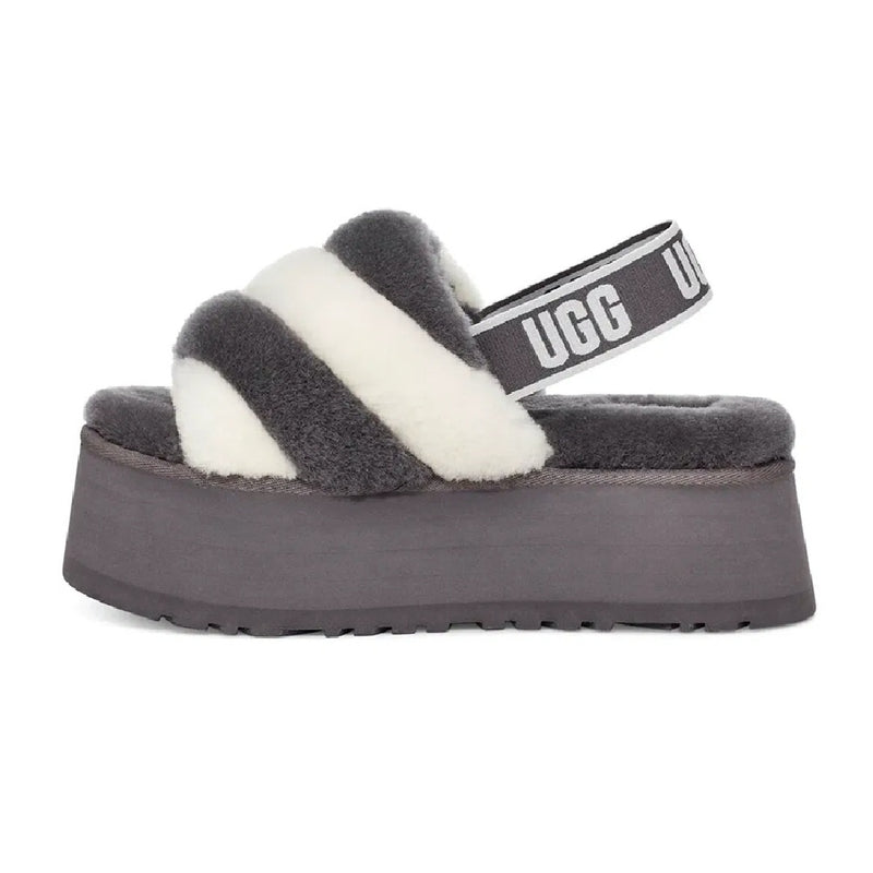 Women's UGG Disco Stripe Slide Gray White (1120875-SWCM)