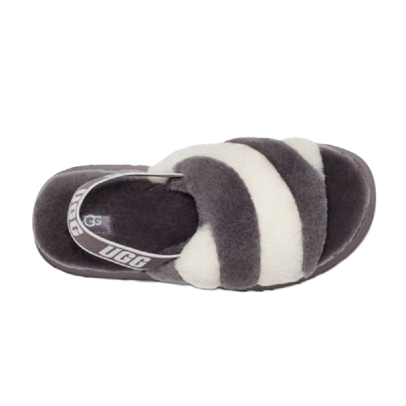 Women's UGG Disco Stripe Slide Gray White (1120875-SWCM)