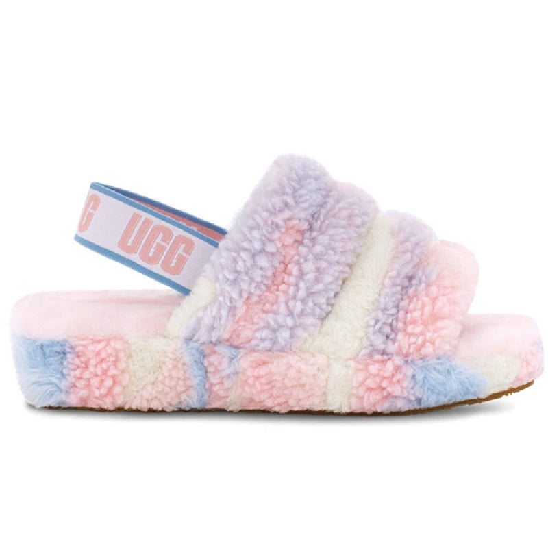 Women's UGG Fluff Yeah Slide Cali Collage Pride-Stripes (1120070-PSTR)