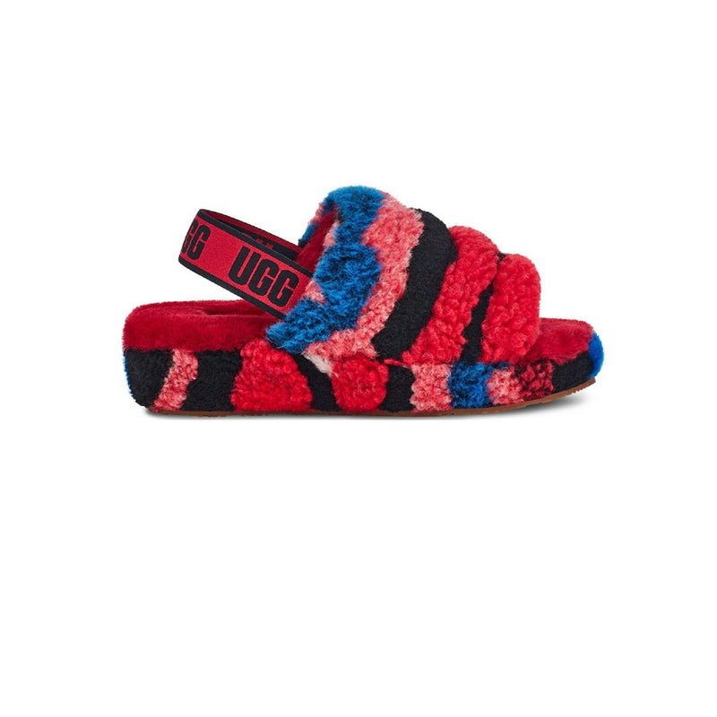 Women's UGG Fluff Yeah Slide Cali Collage Red (1118164-RED)