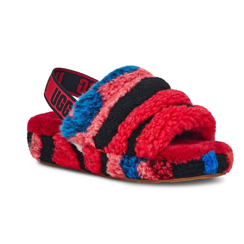 Women's UGG Fluff Yeah Slide Cali Collage Red (1118164-RED)