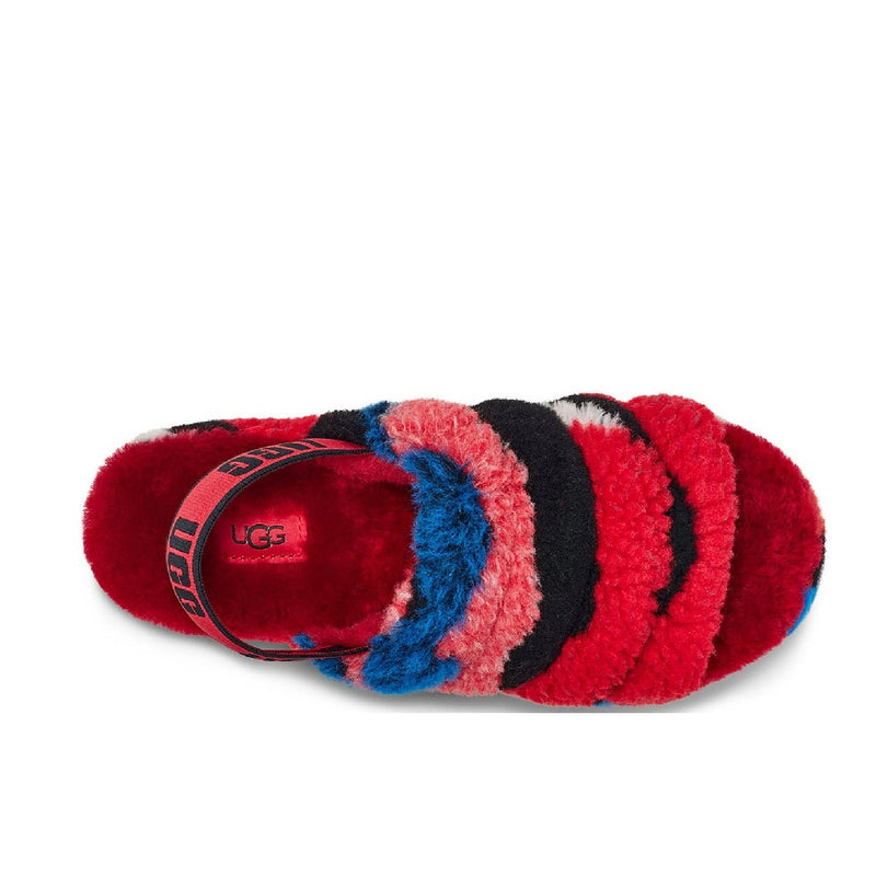 Women's UGG Fluff Yeah Slide Cali Collage Red (1118164-RED)