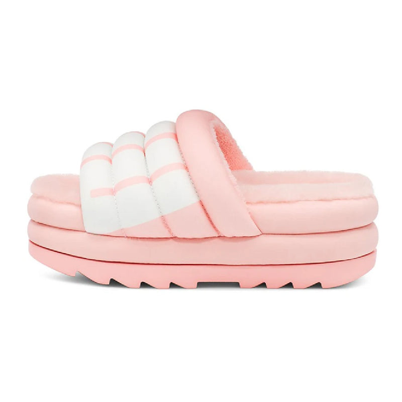Women's UGG Maxi Slide Logo Pink Scallop (1127067-PSLP)