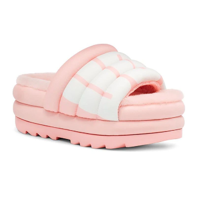 Women's UGG Maxi Slide Logo Pink Scallop (1127067-PSLP)