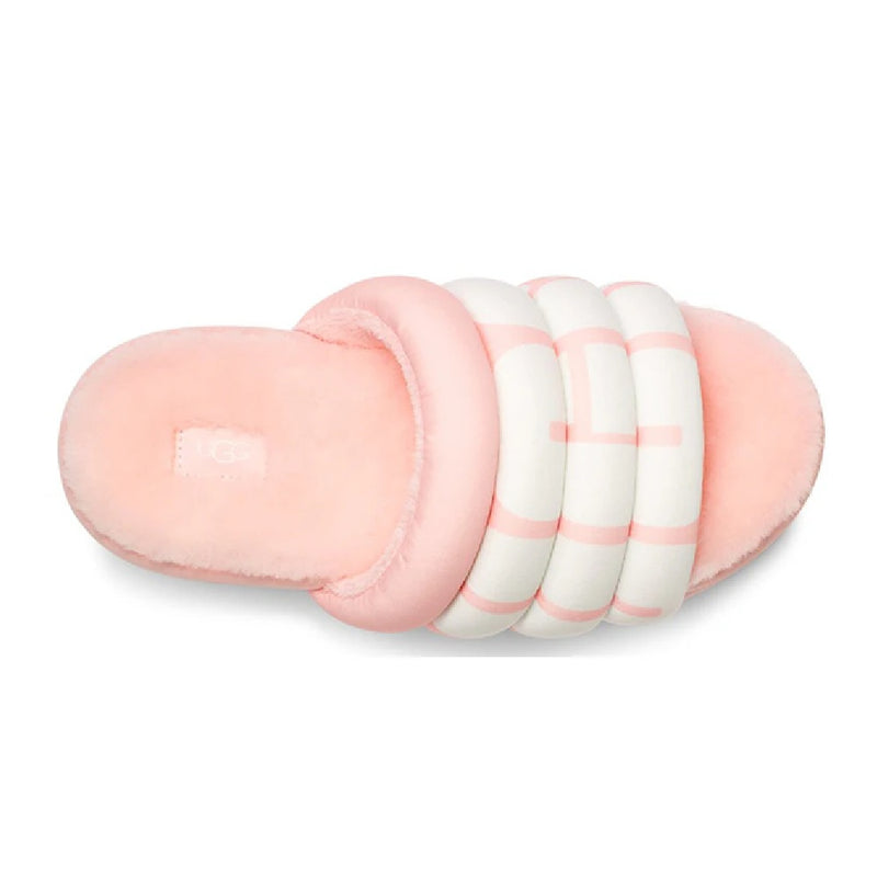 Women's UGG Maxi Slide Logo Pink Scallop (1127067-PSLP)