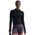 Women's Universa Dri-FIT Slim Hooded Long-Sleeve Top in Black/Anthracite/Black/Dk Smoke Grey