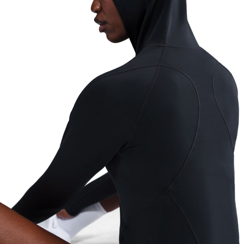 Women's Universa Dri-FIT Slim Hooded Long-Sleeve Top in Black/Anthracite/Black/Dk Smoke Grey
