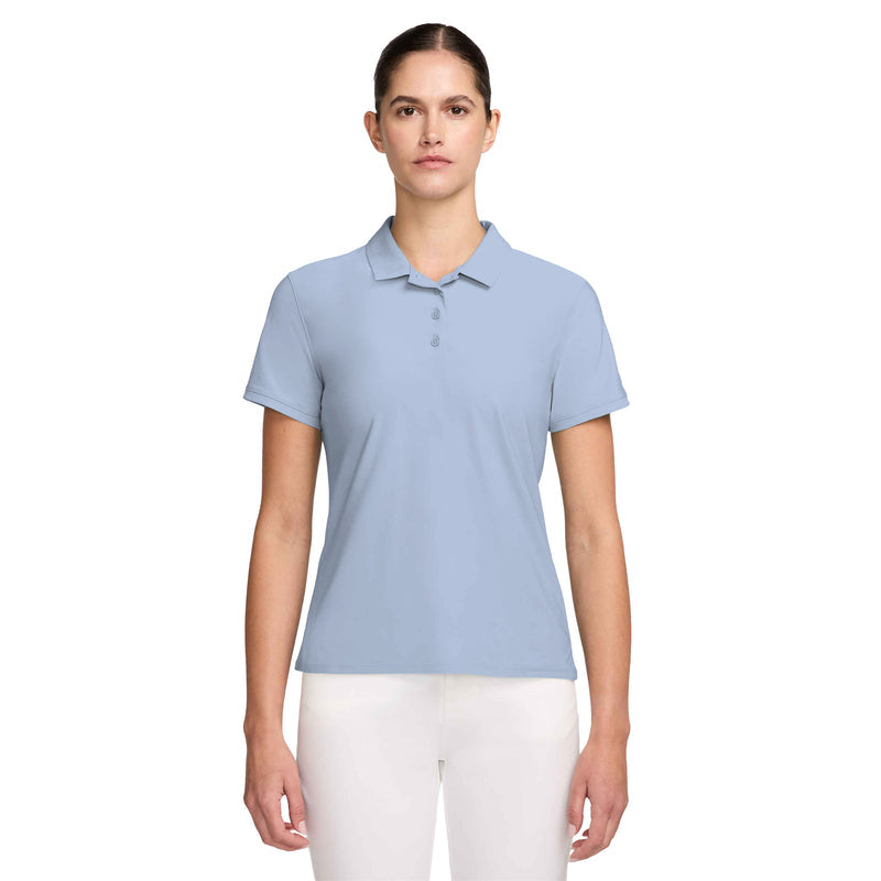Women's Victory Dri-FIT Long-Sleeve Polo in Hydrogen Blue/White