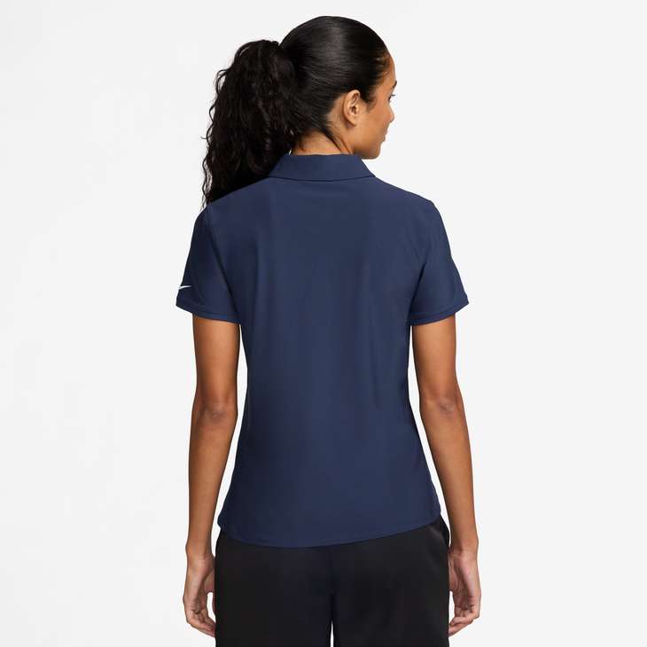 Women's Victory Dri-FIT Long-Sleeve Polo in Midnight Navy/White