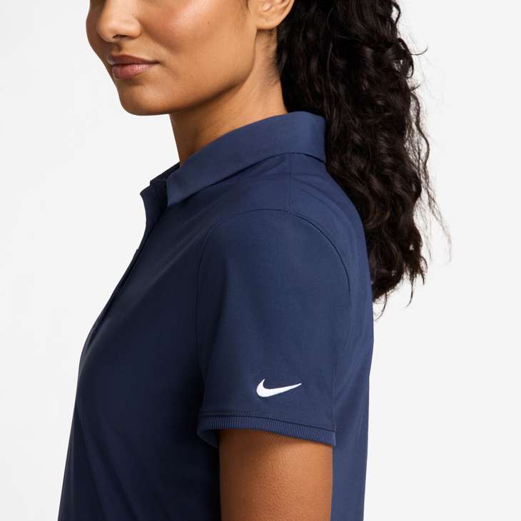 Women's Victory Dri-FIT Long-Sleeve Polo in Midnight Navy/White
