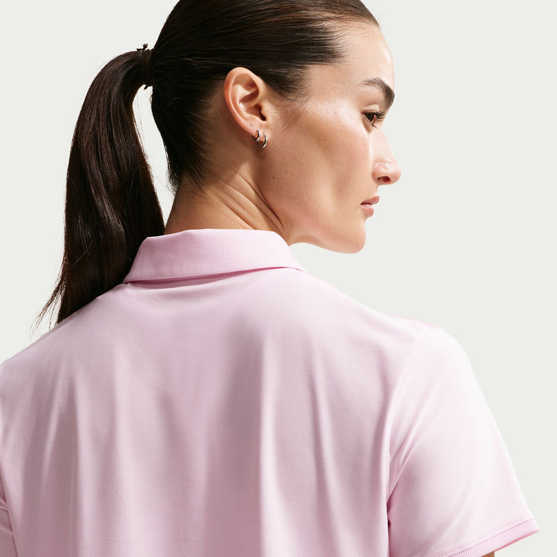 Women's Victory Dri-FIT Long-Sleeve Polo in Pink Foam/White