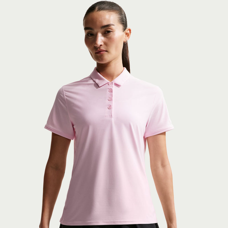 Women's Victory Dri-FIT Long-Sleeve Polo in Pink Foam/White