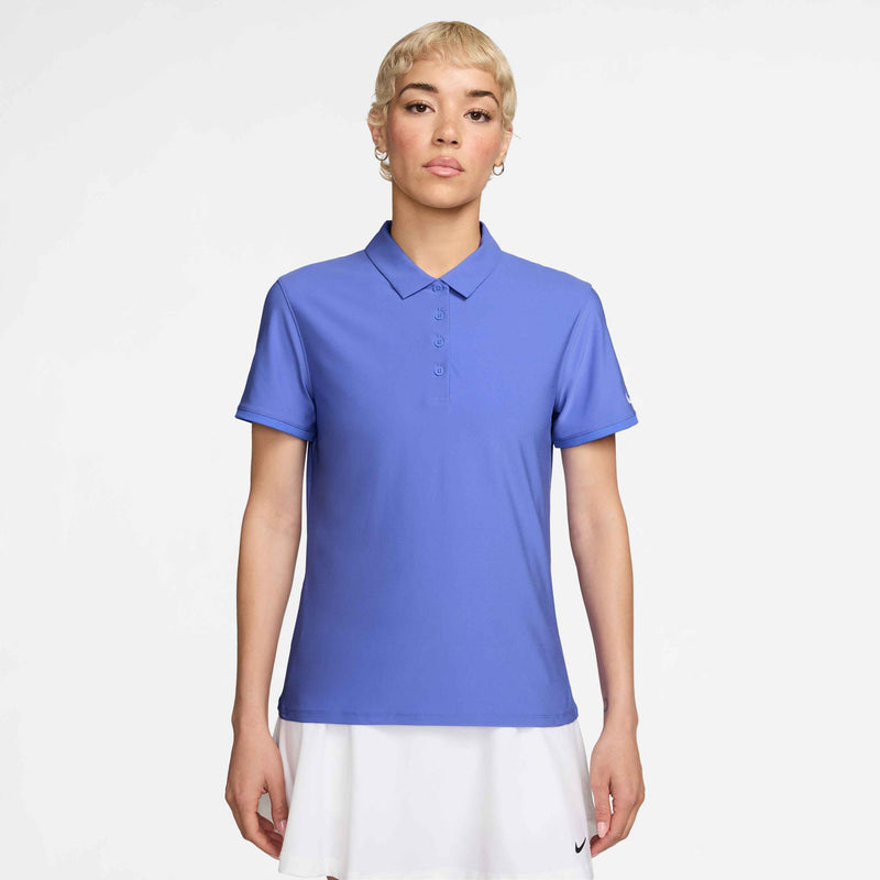 Women's Victory Dri-FIT Long-Sleeve Polo in Sapphire/White