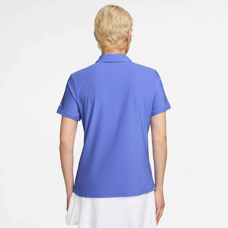 Women's Victory Dri-FIT Long-Sleeve Polo in Sapphire/White