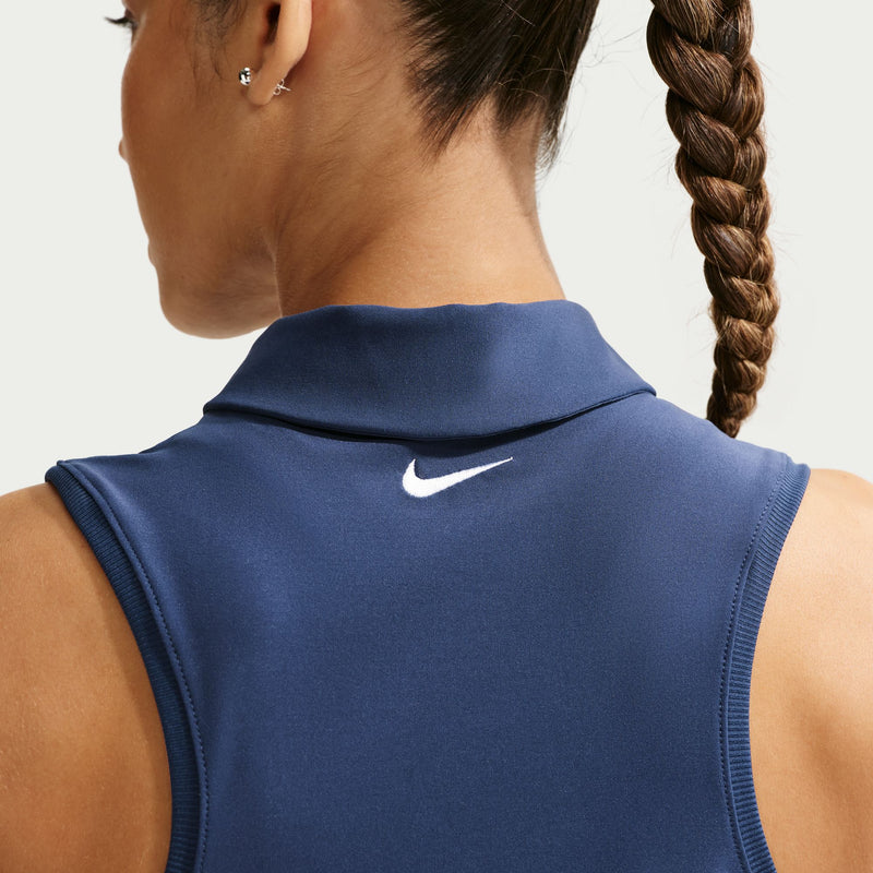 Women's Victory Dri-FIT Sleeveless Polo in Midnight Navy/White