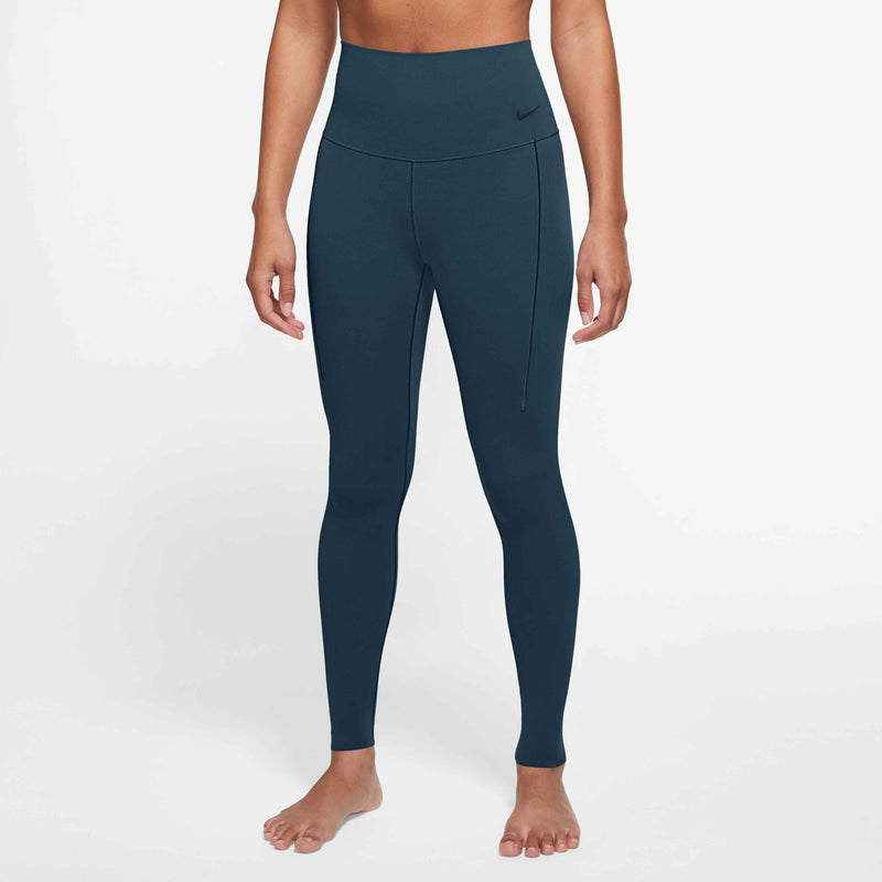 Women's Zenvy High-Waisted Full-Length Leggings with No Front Seam in Armory Navy/Black