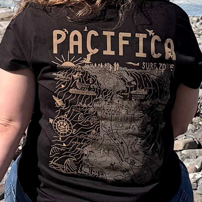 Womens Pacifica Map Boyfriend Tee