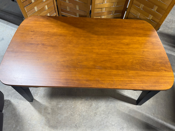 Wood and Painted Green Coffee Table