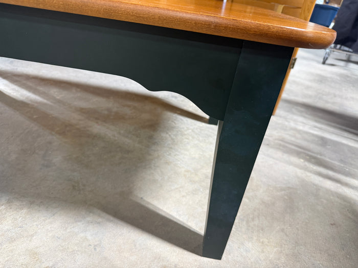 Wood and Painted Green Coffee Table