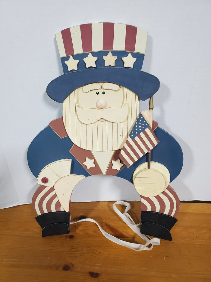 Wooden Americana Uncle Sam Plaque
