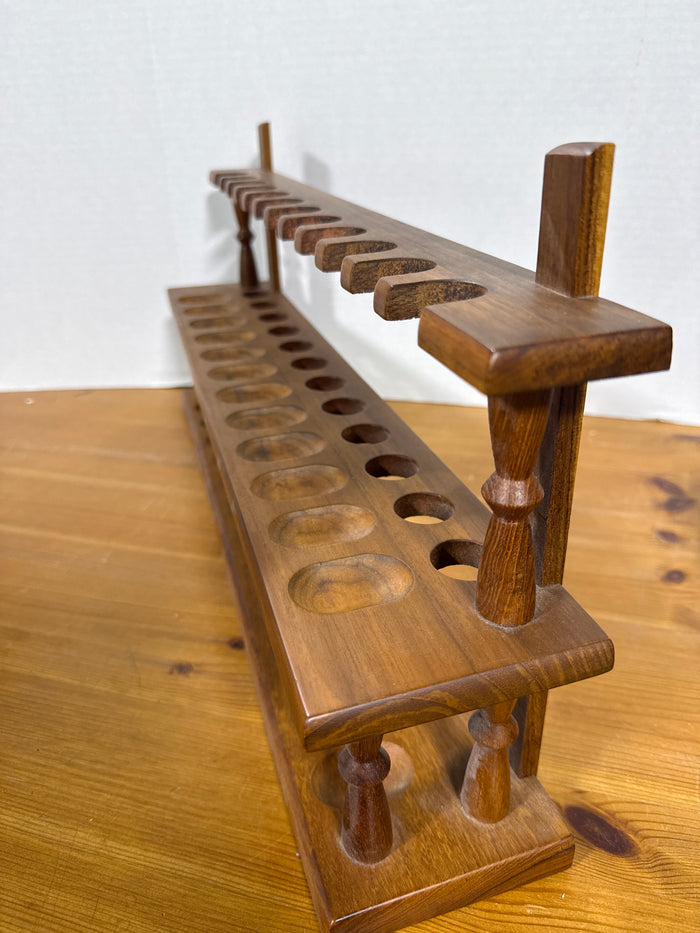 Wooden Two Tier Pipe Rack Holder - Holds 24 Pipes