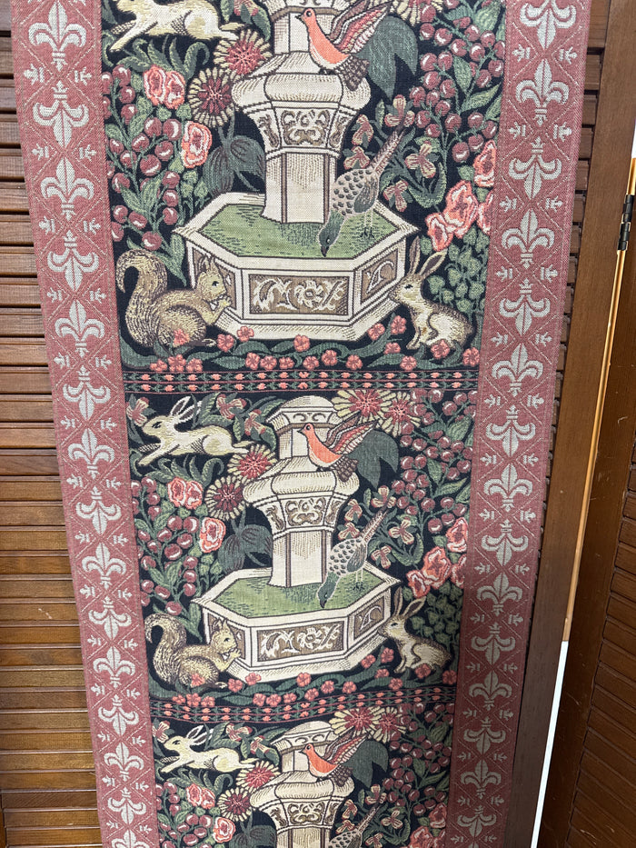 Woodland Animals Woven Art Tapisserie Tapestry Table Runner