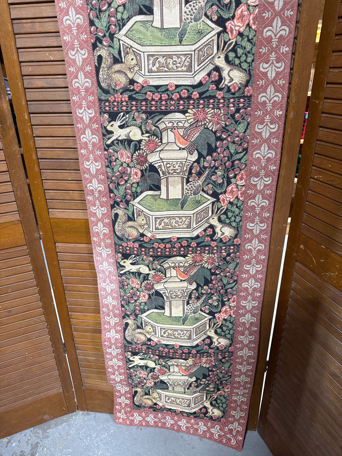 Woodland Animals Woven Art Tapisserie Tapestry Table Runner