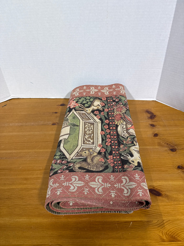 Woodland Animals Woven Art Tapisserie Tapestry Table Runner