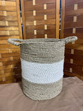 Woven Seagrass Style Storage Basket with Two Side Handles