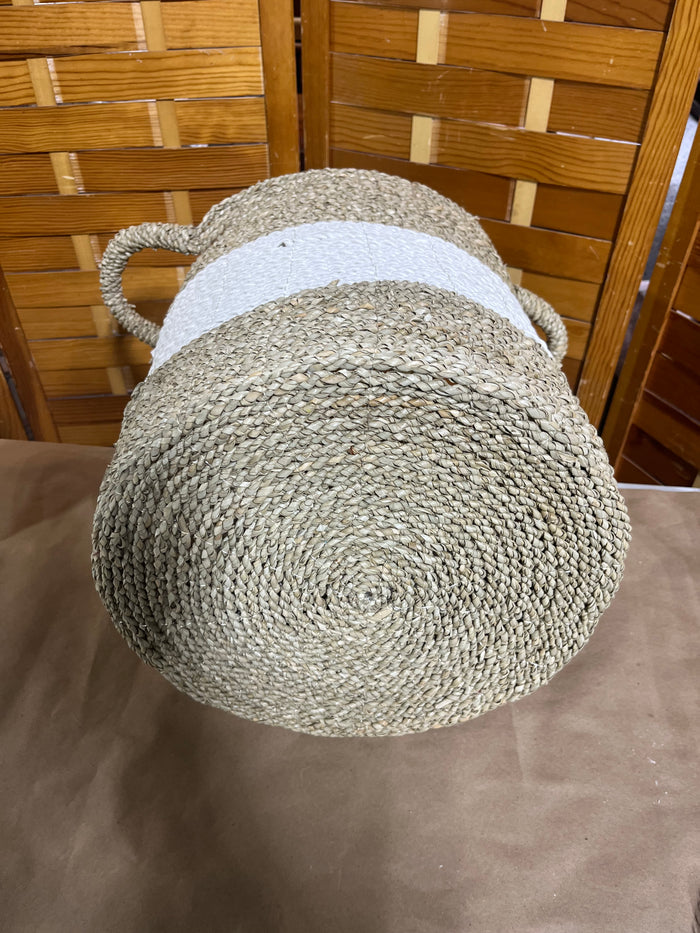 Woven Seagrass Style Storage Basket with Two Side Handles