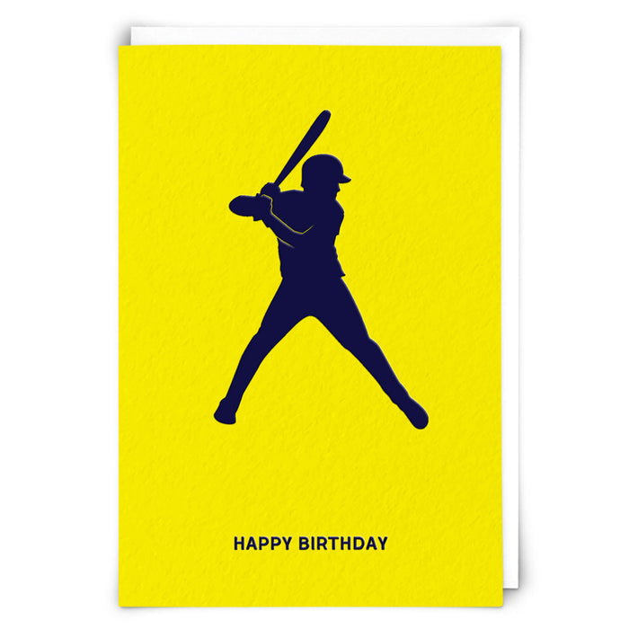 Yellow Baseball Happy Birthday Card