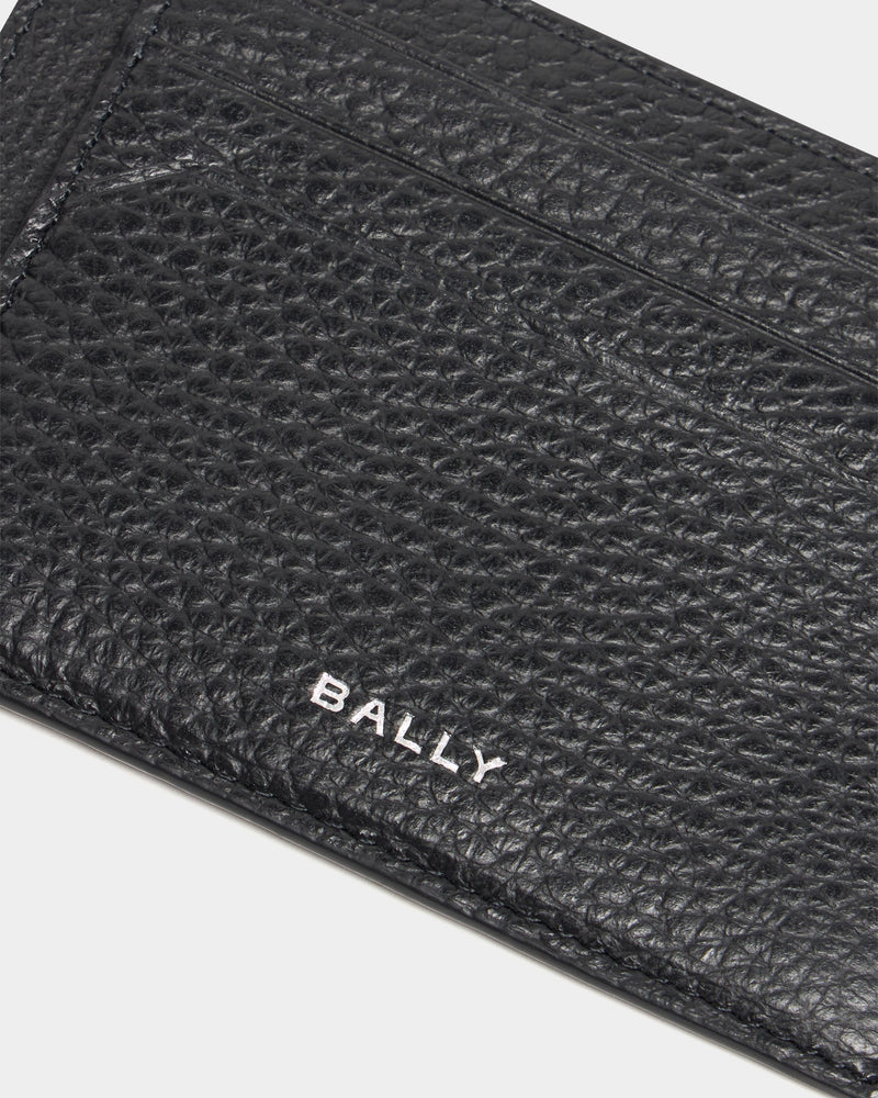 York Business Card Holder In Black Grained Leather