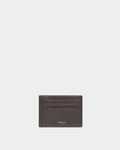 York Business Card Holder In Brown Grained Leather