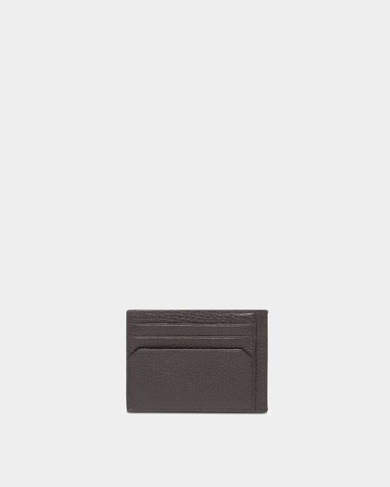 York Business Card Holder In Brown Grained Leather