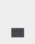 York Business Card Holder In Navy Blue Grained Leather