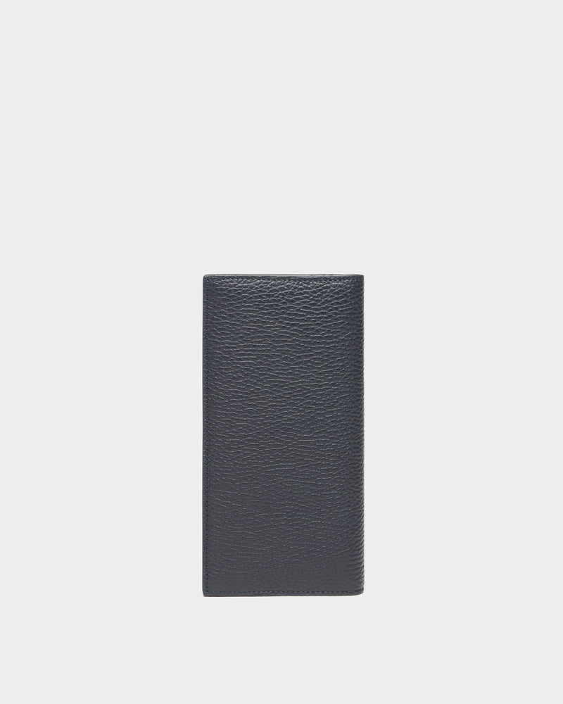 York Continental Wallet In Blue Grained Leather