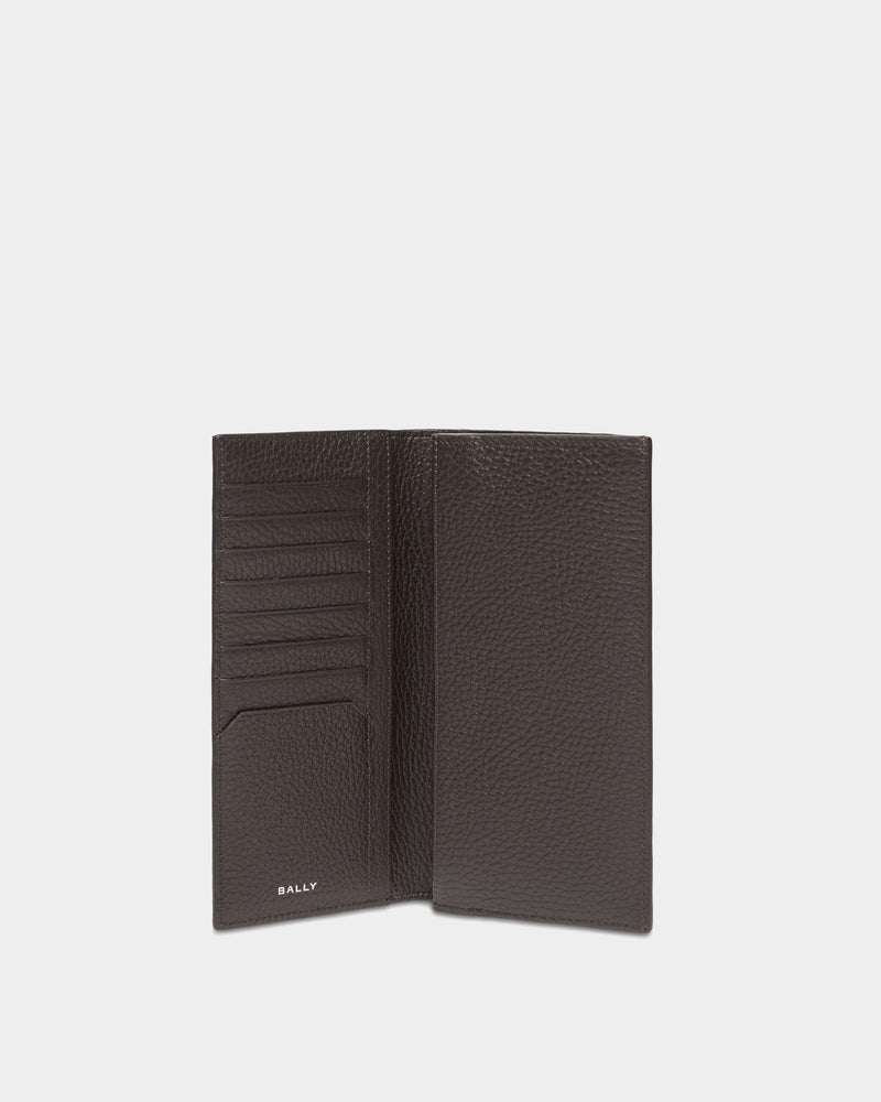 York Continental Wallet In Brown Grained Leather
